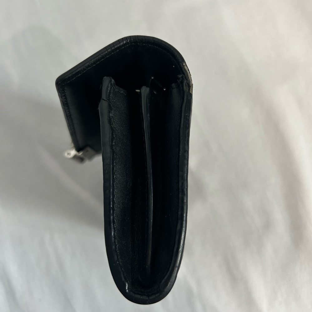 MCM Black Logo Leather Continental Wallet with Silver-Tone Lock (no chain) - Picture 4 of 6